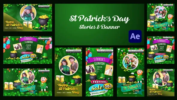 Videohive - St Patricks day Stories and Banner - 62273000 1 Videohive St Patricks day Stories and Banner 62273000
