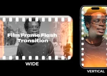 Videohive Vintage Film Frame Flash Transitions 4K Vertical Version AE 62288833