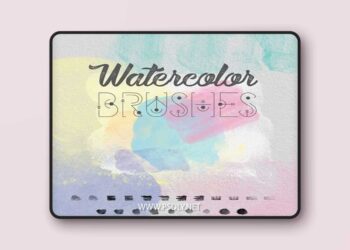 390 Watercolor Photoshop Brushes Pack