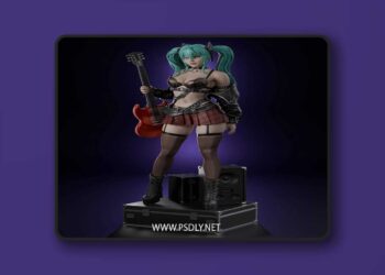 Abe3D – Hatsune Miku Rock ver – 3D Print Model STL