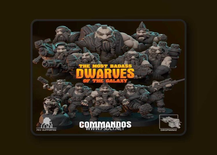 DropMiniz – Sci-Fi Dwarf Commandos – 3D Print Model 1 DropMiniz – Sci Fi Dwarf Commandos – 3D Print Model