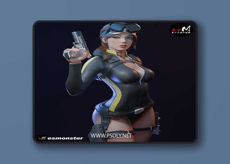 E.S Monster – LaraCroft (Dive Suit Ver.) – 3D Print Model STL 1 E.S Monster – LaraCroft Dive Suit Ver. – 3D Print Model STL