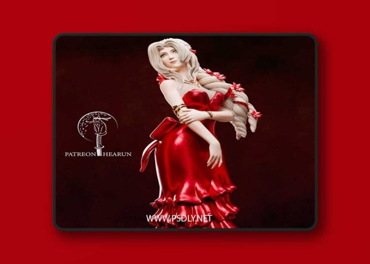 Hearun – Aerith Gainsborough Final Fantasy SFW – 3D Print Model STL 1 Hearun – Aerith Gainsborough Final Fantasy SFW – 3D Print Model STL