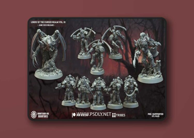 Immaterium God Miniatures – Lords of the Cursed Realm Vol. III – 3D Print Model 1 Immaterium God Miniatures – Lords of the Cursed Realm Vol. III – 3D Print Model