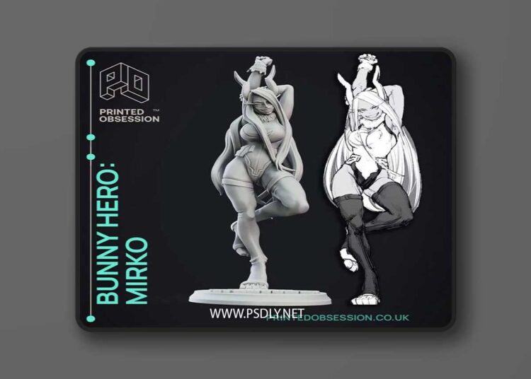 Mirko Bunny Hero My Hero Academia 30cm Fanart 3D print model 1 Mirko Bunny Hero My Hero Academia 30cm Fanart 3D print model