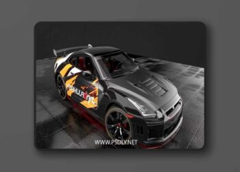 NISSAN GT R RACE CAR Low poly 3D Model
