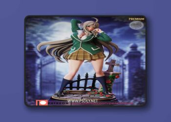 Peach Figure – Moka Akashiya Merged Pink Hair – 3D Print Model STL