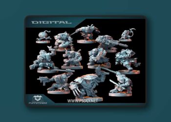 Puppetswar Miniatures – Orc Ninja Squad – 3D Print Model