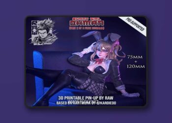 RAW – Bunny Girl Ohman – Bunnygirl PinUp – 3D Print Model STL