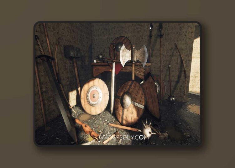 Realistic Medieval Weapons and Shields Kit (5.0 – 5.7) 1 Realistic Medieval Weapons and Shields Kit (5.0 – 5.7)