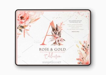 Rose Gold arrangements PNG PSD 3476643