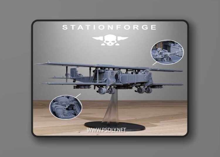 Station Forge – GrimGuard Iron Biplane – 3D Print Model 1 Station Forge – GrimGuard Iron Biplane – 3D Print Model