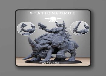 Station Forge – Orkaz Brast Rider Warlord – 3D Print Model