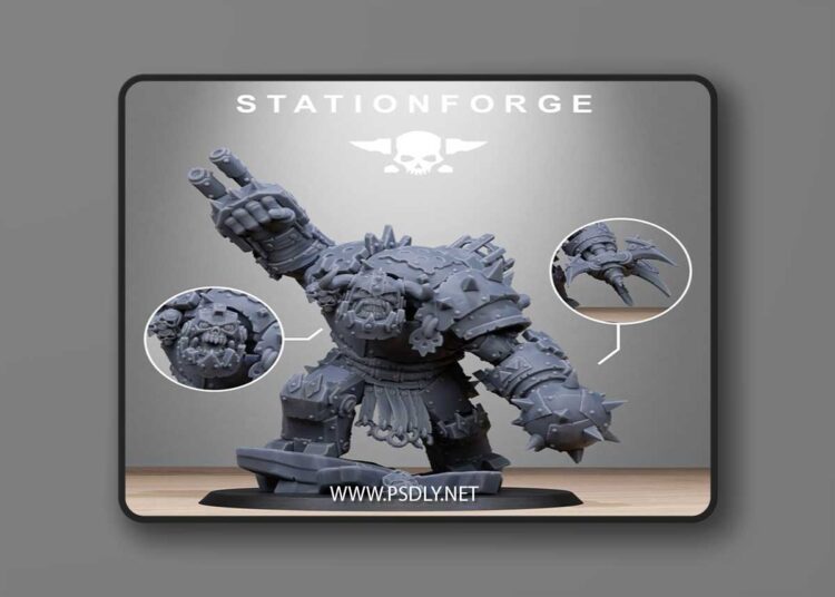Station Forge – Orkaz Metjaw Boss – 3D Print Model 1 Station Forge – Orkaz Metjaw Boss – 3D Print Model