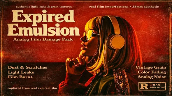 Videohive - Expired Emulsion Overlays Analog Film Damage Pack For DaVinci Resolve - 63033803 1 Videohive Expired Emulsion Overlays Analog Film Damage Pack For DaVinci Resolve 63033803