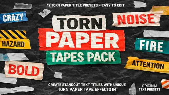 Videohive - Torn Paper Tapes Pack - 62593266 1 Videohive Torn Paper Tapes Pack 62593266