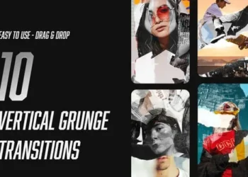 Videohive Vertical Grunge Transitions 62965370