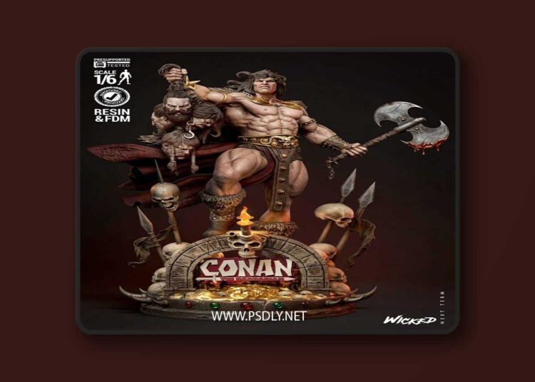 Wicked – Conan The Barbarian Sculpture – 3D Print Model STL 1 Wicked – Conan The Barbarian Sculpture – 3D Print Model STL