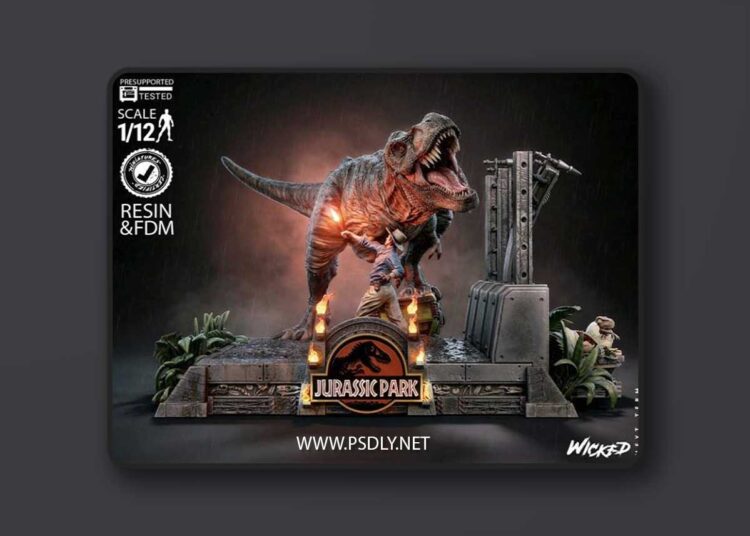 Wicked – Jurasic Park Diorama – 3D Print Model STL 1 Wicked – Jurasic Park Diorama – 3D Print Model STL