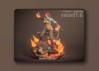 Yongblood Sculpture – Triss Merigold – The Witcher 3 – 3D Print Model STL