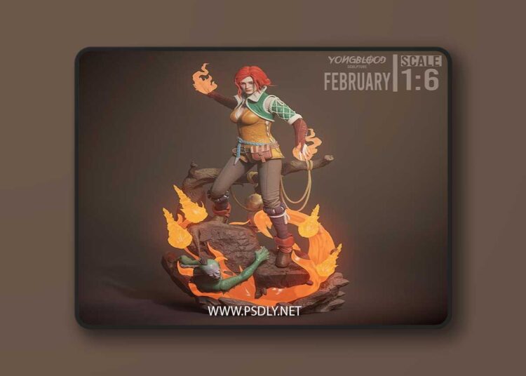 Yongblood Sculpture – Triss Merigold – The Witcher 3 – 3D Print Model STL 1 Yongblood Sculpture – Triss Merigold – The Witcher 3 – 3D Print Model STL