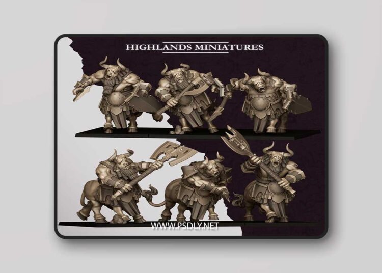 Highlands Miniatures – Marduk Minotaurs – 3D Print Model 1 Highlands Miniatures – Marduk Minotaurs – 3D Print Model