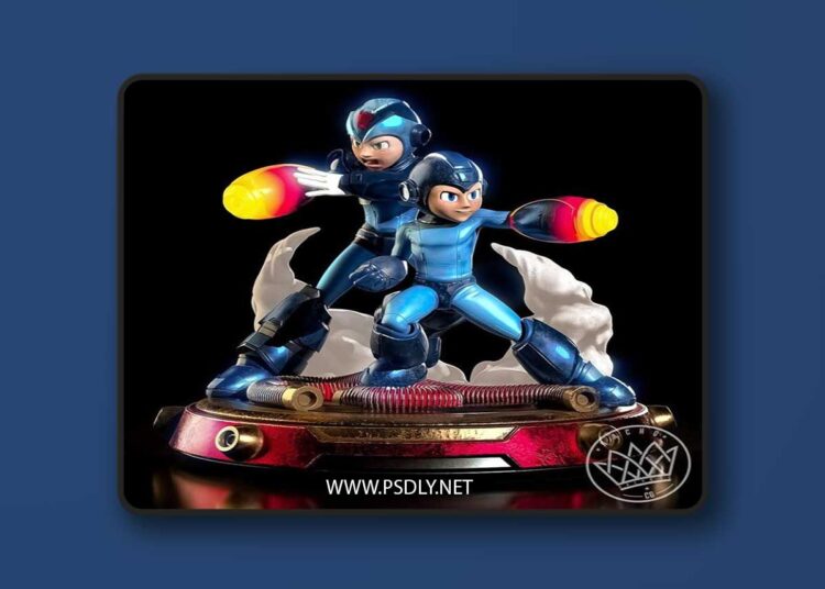 Nacho CG – Fan Art – Mega Man – Diorama version – 3D Print Model STL 1 Nacho CG – Fan Art – Mega Man – Diorama version – 3D Print Model STL