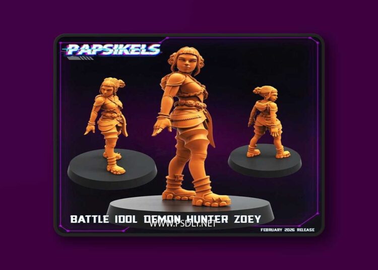 Papsikels Miniatures – Battle Idol Demon Hunter Zoey – 3D Print Model STL 1 Papsikels Miniatures – Battle Idol Demon Hunter Zoey – 3D Print Model STL