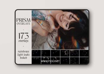 Prism Rainbow Light Photo Overlays for Photoshop
