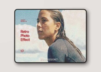 Retro Photo Effect Template for Photoshop