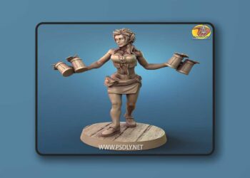 SolGood Creations – Absinthea Leaftreader Elf Barmaid – 3D Print Model