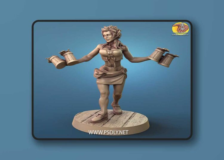 SolGood Creations – Absinthea Leaftreader, Elf Barmaid – 3D Print Model 1 SolGood Creations – Absinthea Leaftreader Elf Barmaid – 3D Print Model