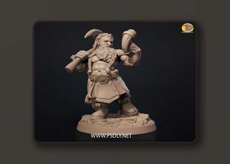 SolGood Creations – Dag the Drinker, Scarskin Male Dwarf – 3D Print Model 1 SolGood Creations – Dag the Drinker Scarskin Male Dwarf – 3D Print Model