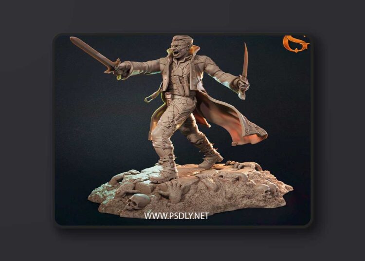 SolGood Creations – Male Vampire Rogue with Two Swords – 3D Print Model 1 SolGood Creations – Male Vampire Rogue with Two Swords – 3D Print Model