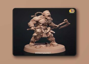 SolGood Creations – Oisin the Bellower Male Dwarf Barbarian – 3D Print Model