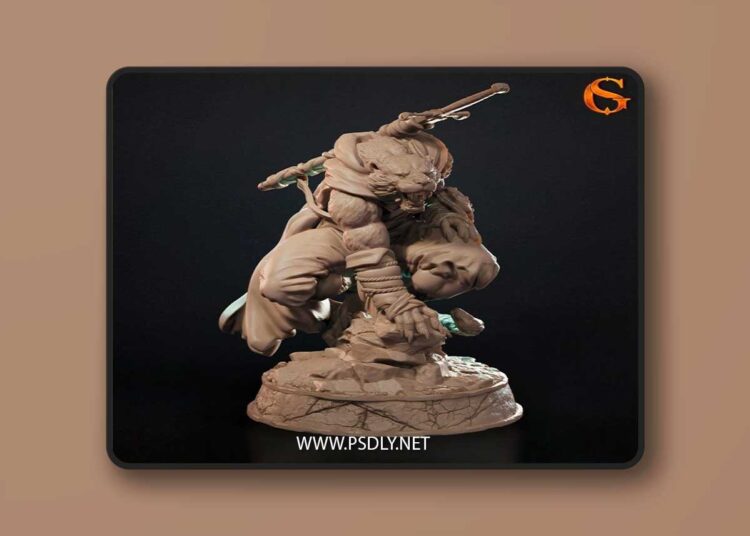 SolGood Creations – Or’nge-Face, Human Weretiger Fighter – 3D Print Model 1 SolGood Creations – Ornge Face Human Weretiger Fighter – 3D Print Model