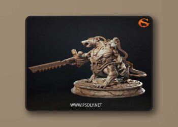 SolGood Creations – Ratsar Ettin Wererat Monster – 3D Print Model