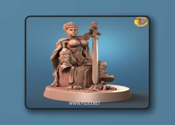SolGood Creations – Valkra Big Sword Female Dwarf Barbarian – 3D Print Model