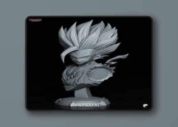 Tanuki Figures – Gohan SSJ2 Bust – 3D Print Model STL