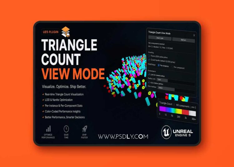 Triangle Count View Mode v1.0 (5.7) for Unreal Engine 1 Triangle Count View Mode v1.0 (5.7)