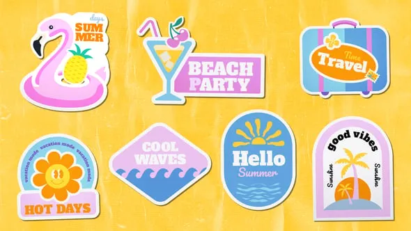 Videohive - Folded Summer Holiday Travel Stickers Pack - 63183404 1 Videohive Folded Summer Holiday Travel Stickers Pack 63183404
