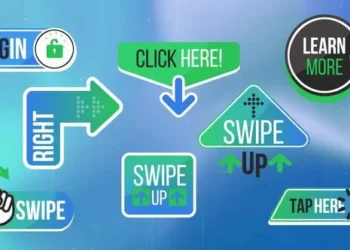 Videohive Swipe Up Tap Arrows UI Social Media Elements Interface 63237156
