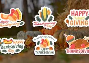 Videohive Thanksgiving Stickers Titles 63208187