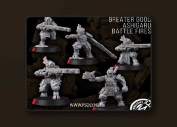 Wargame Exclusive – Greater Good Ashigaru Battle Fires T1 – 3D Print Model