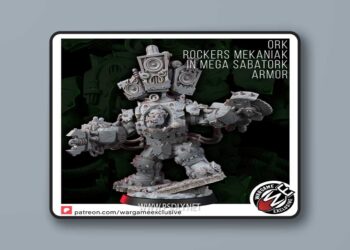 Wargame Exclusive – Ork Rockers Mekaniak in Mega Sabatork Armor – 3D Print Model