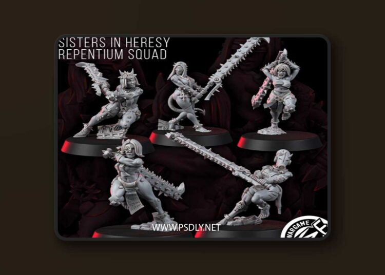 Wargame Exclusive – Sisters In Heresy Repentium Squad – 3D Print Model 1 Wargame Exclusive – Sisters In Heresy Repentium Squad – 3D Print Model