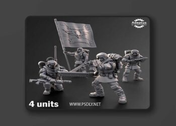 Adeptus Miniatures – Khaleeth Regiment – Imperial Guard – Command Squad – 3D Print Model