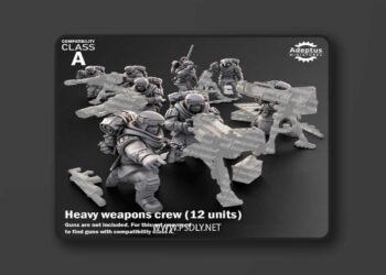 Adeptus Miniatures – Khaleeth Regiment – Imperial Guard – Heavy Weapons Crew – Compatibility Class A – 3D Print Model