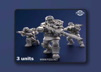 Adeptus Miniatures – Steelstorm Regiment – Imperial Guard – Snipers – 3D Print Model