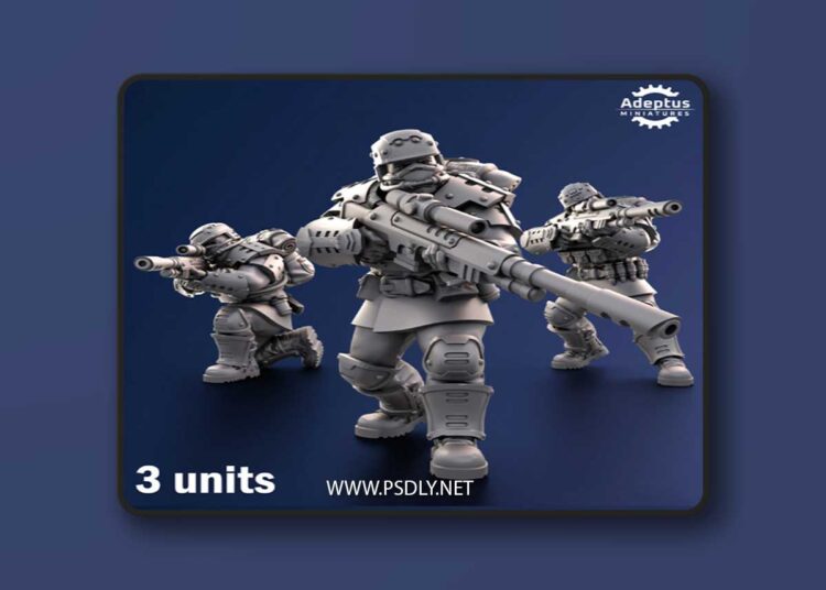 Adeptus Miniatures – Steelstorm Regiment – Imperial Guard – Snipers – 3D Print Model 1 Adeptus Miniatures – Steelstorm Regiment – Imperial Guard – Snipers – 3D Print Model